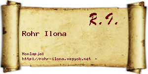 Rohr Ilona névjegykártya