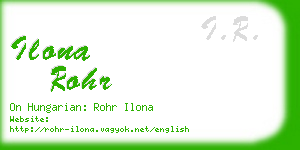 ilona rohr business card